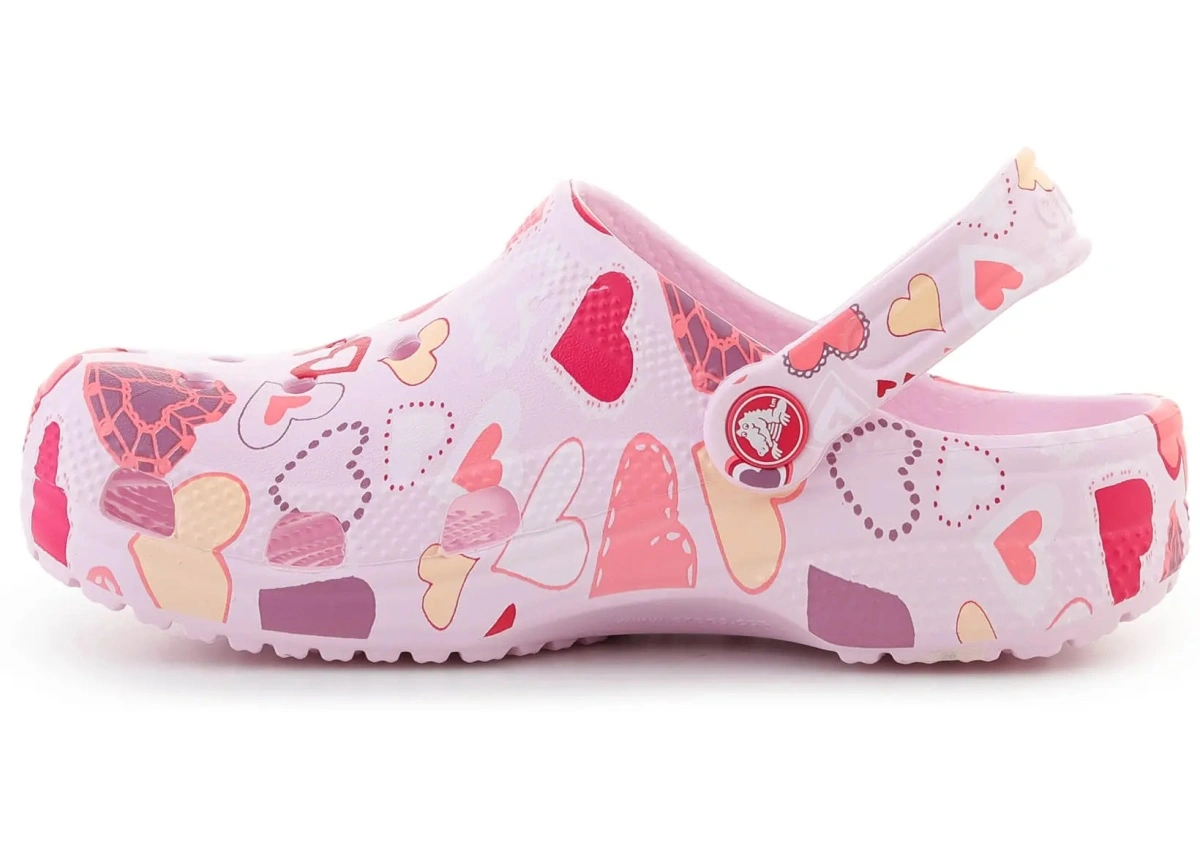 Papuci CLASSIC VDAY CLOG KIDS PINK MILK/HEARTS - Img 4