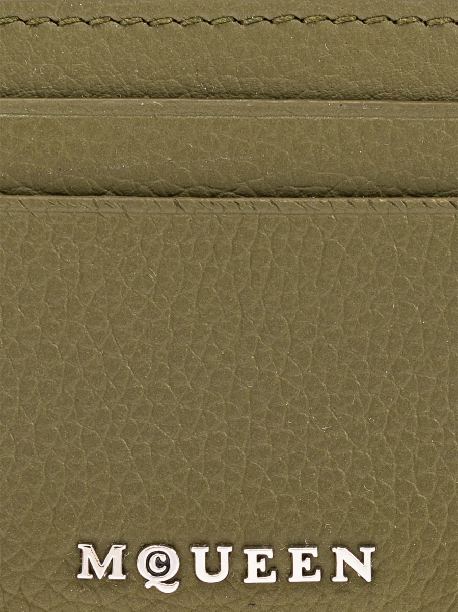 Portofel Alexander McQueen verde din piele - Img 3