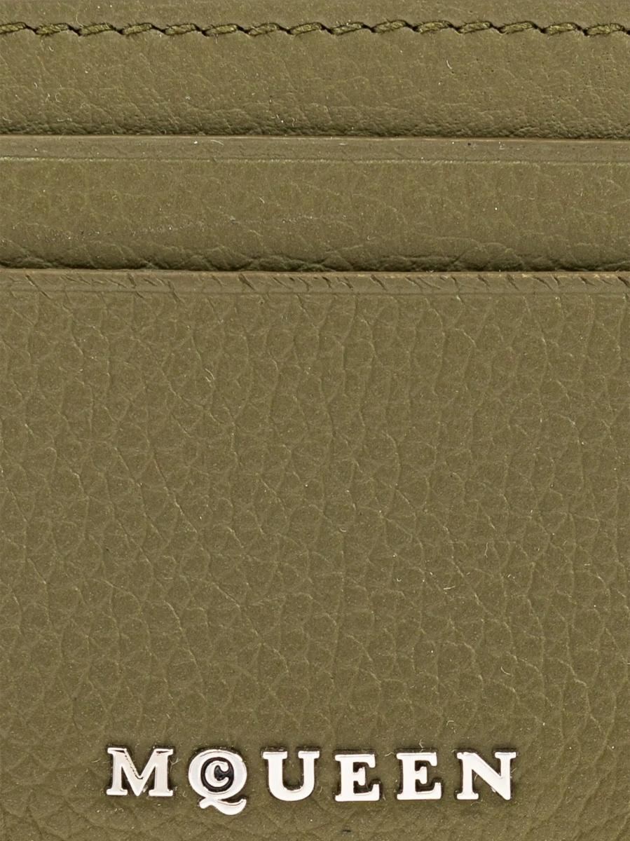 Portofel Alexander McQueen verde din piele - Img 3