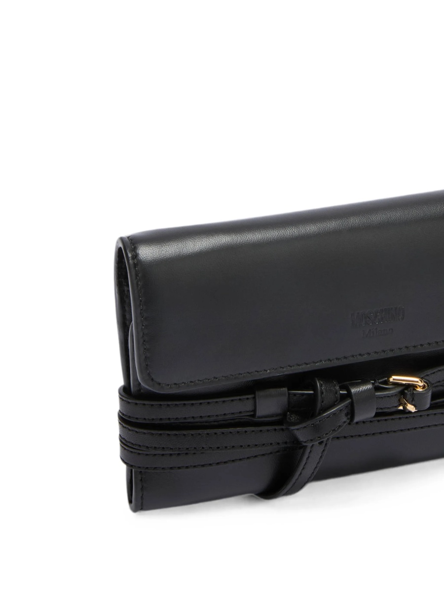 Portofel Moschino negru din piele si poliuretan - Img 4