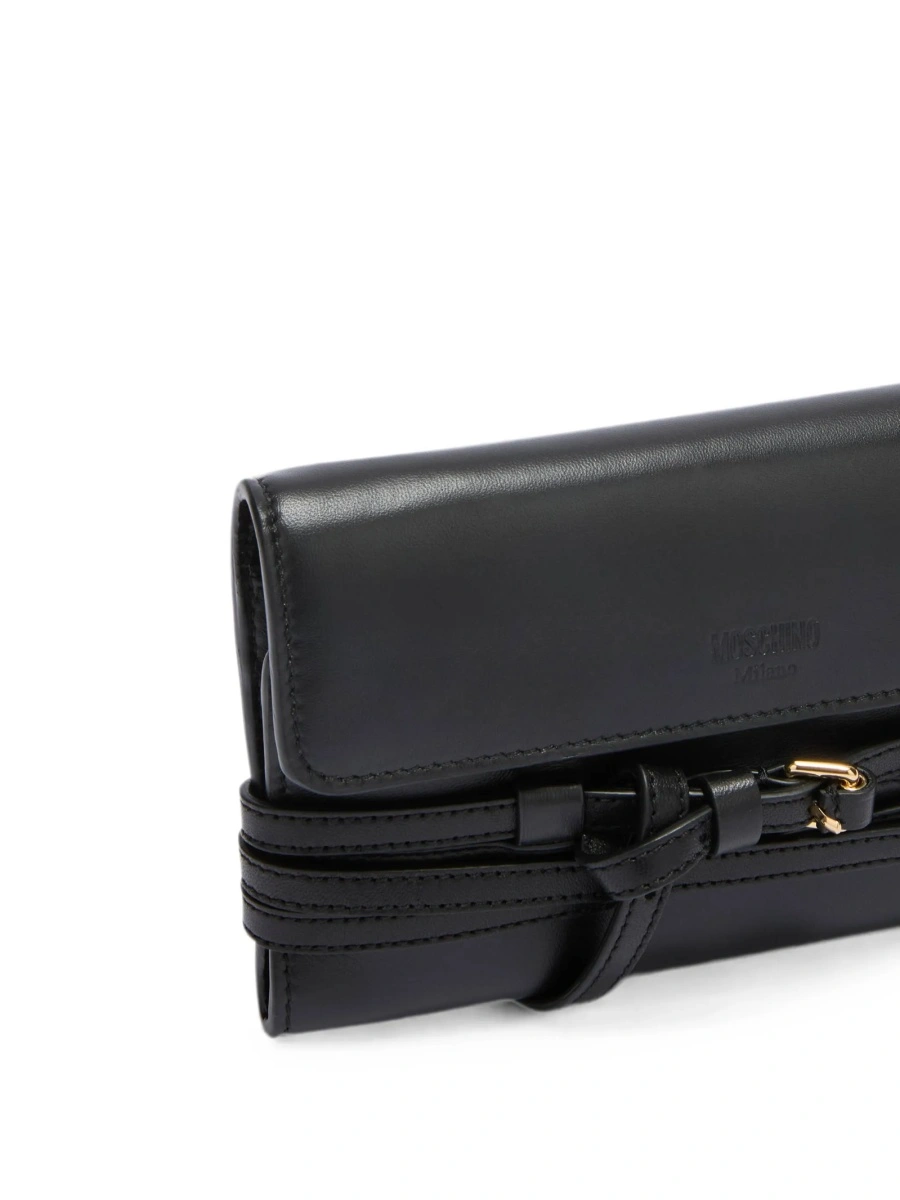 Portofel Moschino negru din piele si poliuretan - Img 4