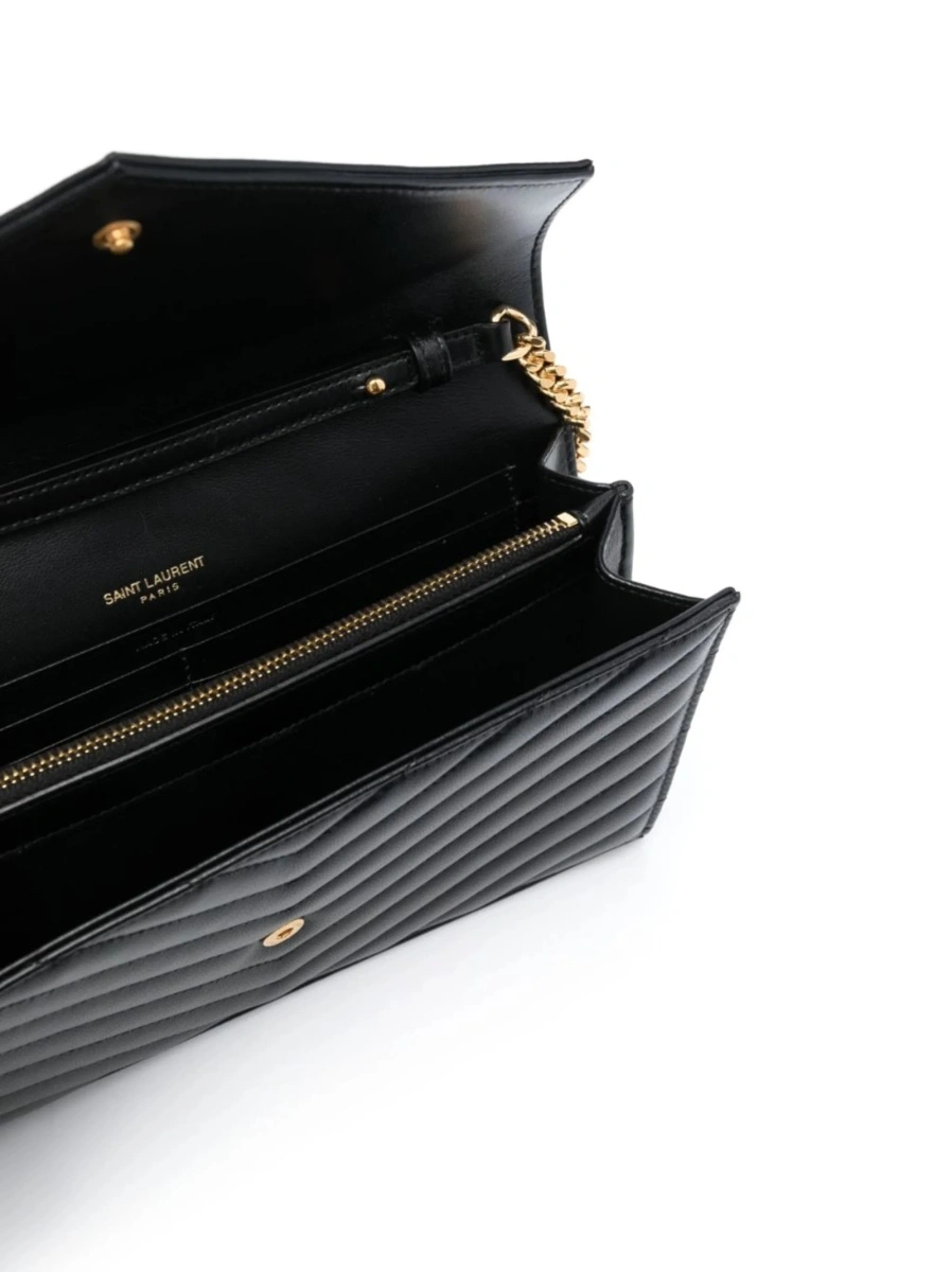 Portofel Saint Laurent Envelope negru din piele - Img 5