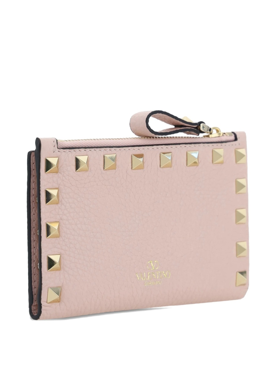 Portofel Valentino Garavani Rockstud roz din piele - Img 2