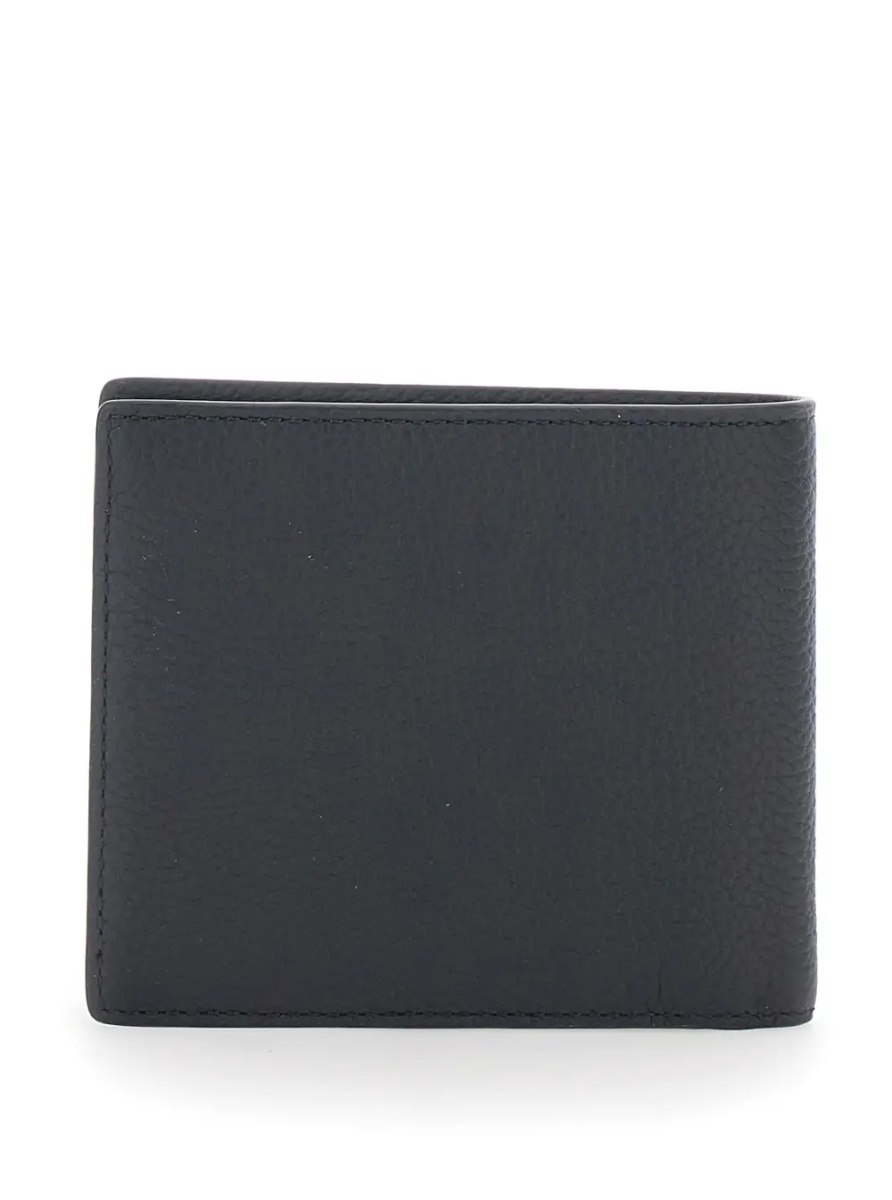 Portofele Black Bifold Wallet with metal T logo plate on the front in leather for men - Img 2