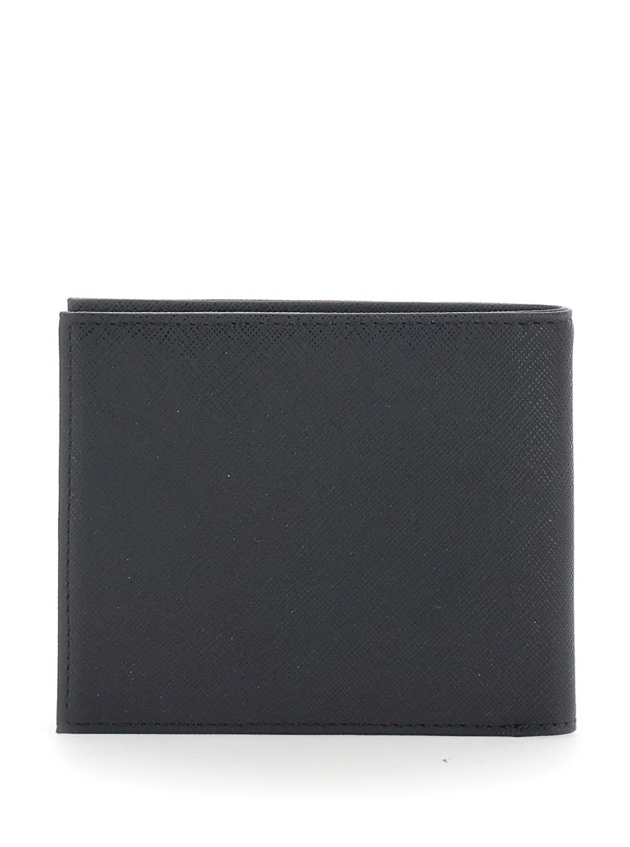 Portofele black Bifold wallet with metallic logo on the front in tech fabric for men - Img 2