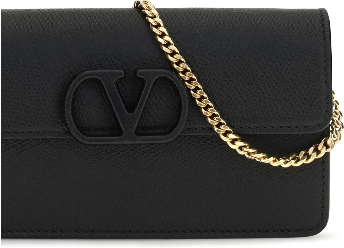 Portofele VLogo signature grainy calfskin chain Wallet - Img 4