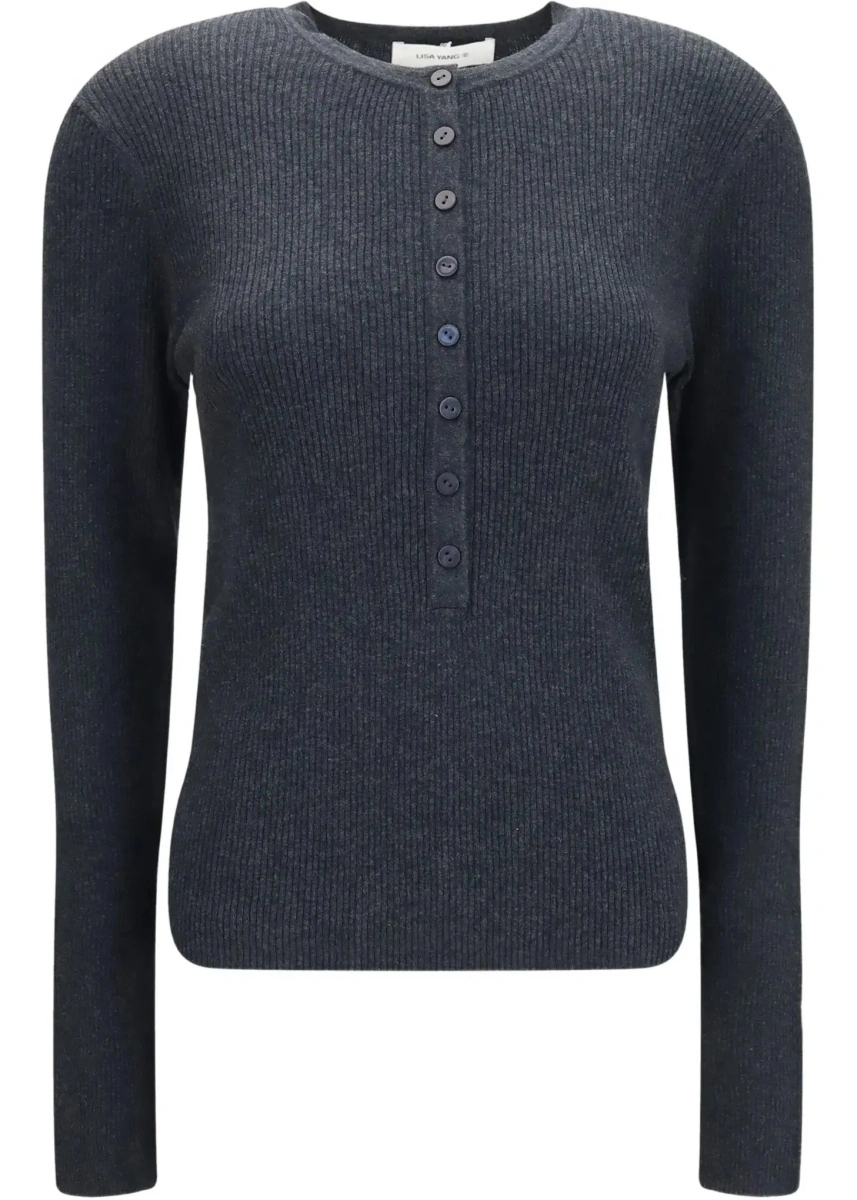 Pulover Airi Henley Sweater in cotton and cashmere - Img 6