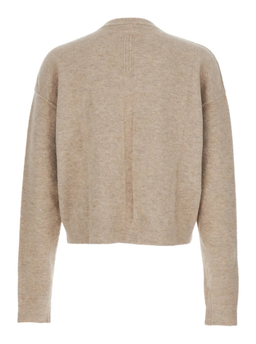 Pulover Beige Sweater with V Neck and Dropped Shoulders in Wool Blend Man - Img 2