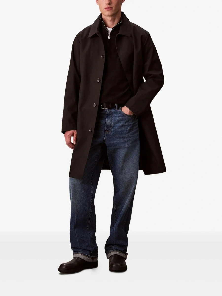 Pulover Black Sweater with half zip closure and high collar in wool for men - Img 4
