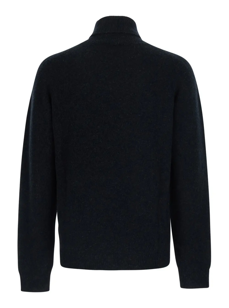 Pulover Black Turtleneck Sweater with High Collar and Long Sleeves in wool for Men - Img 2