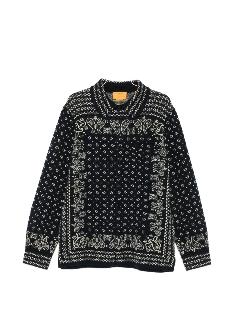 Pulover Blue Classic collar sweater with all-over pattern in wool blend woman - Img 8