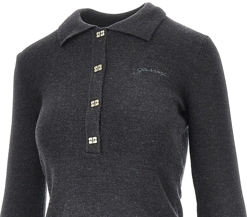 Pulover Butterfly buttons knitted polo shirt - Img 2