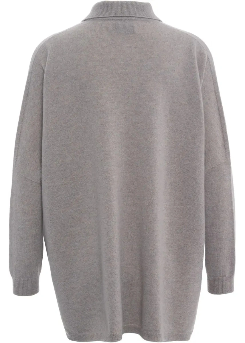 Pulover casual MVM gri din casmir - Img 3