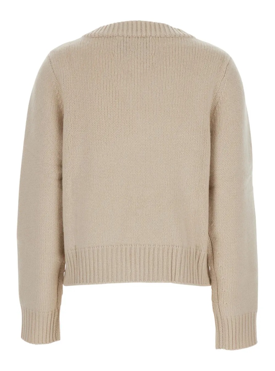 Pulover Chunky V Neck Pull Sweater with V-neck and long sleeves in cashmere Red Woman - Img 2