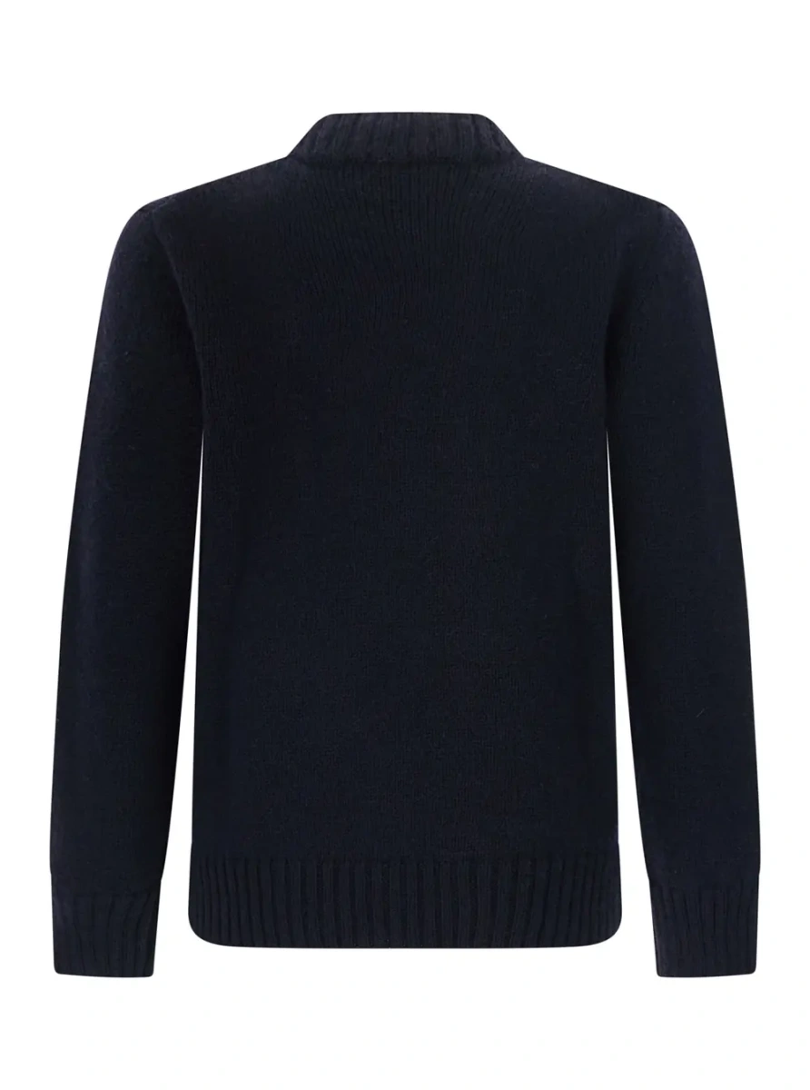 Pulover Crewneck Diamonds with long sleeves and 100% Shetland wool blue men - Img 2