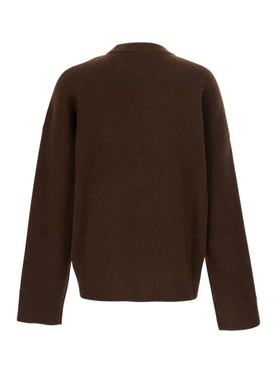 Pulover Crewneck Sweater with AMI de Coeur Logo in Brown for Men - Img 2