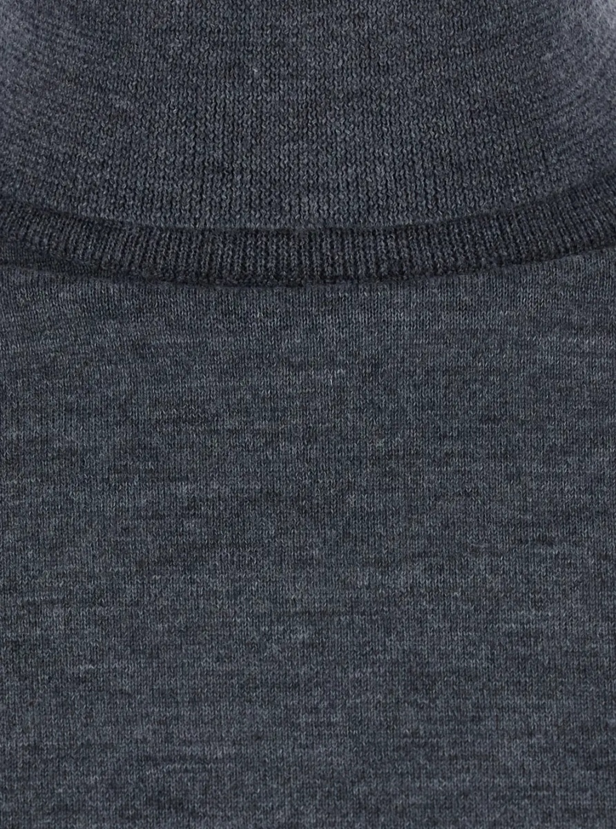 Pulover 'FREDA' grey Sweater with V-neck in virgin wool for women - Img 3