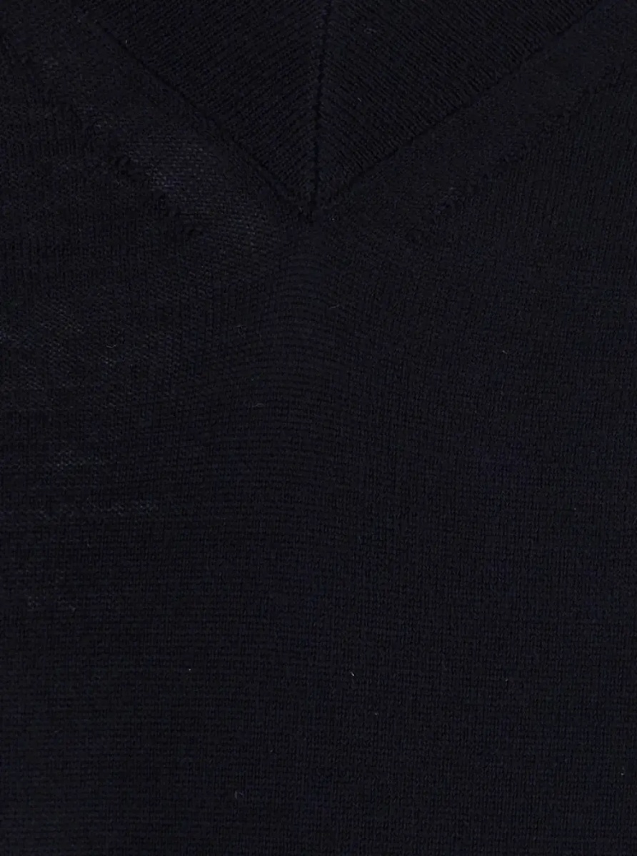 Pulover 'JADE' blue Sweater with V-neck in virgin wool for women - Img 3