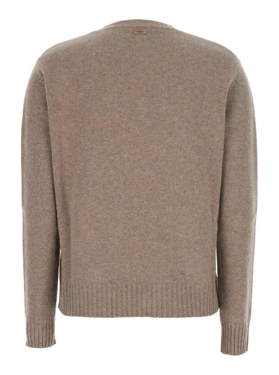 Pulover LUME Sweater with V-neck and long sleeves in cashmere beige women - Img 2