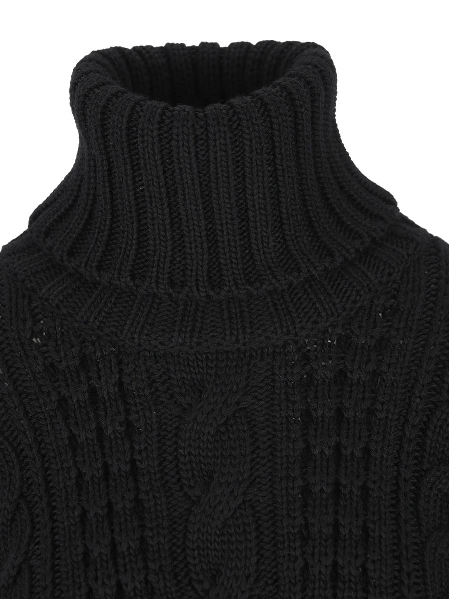 Pulover Moncler Genius negru din lana merinos - Img 5