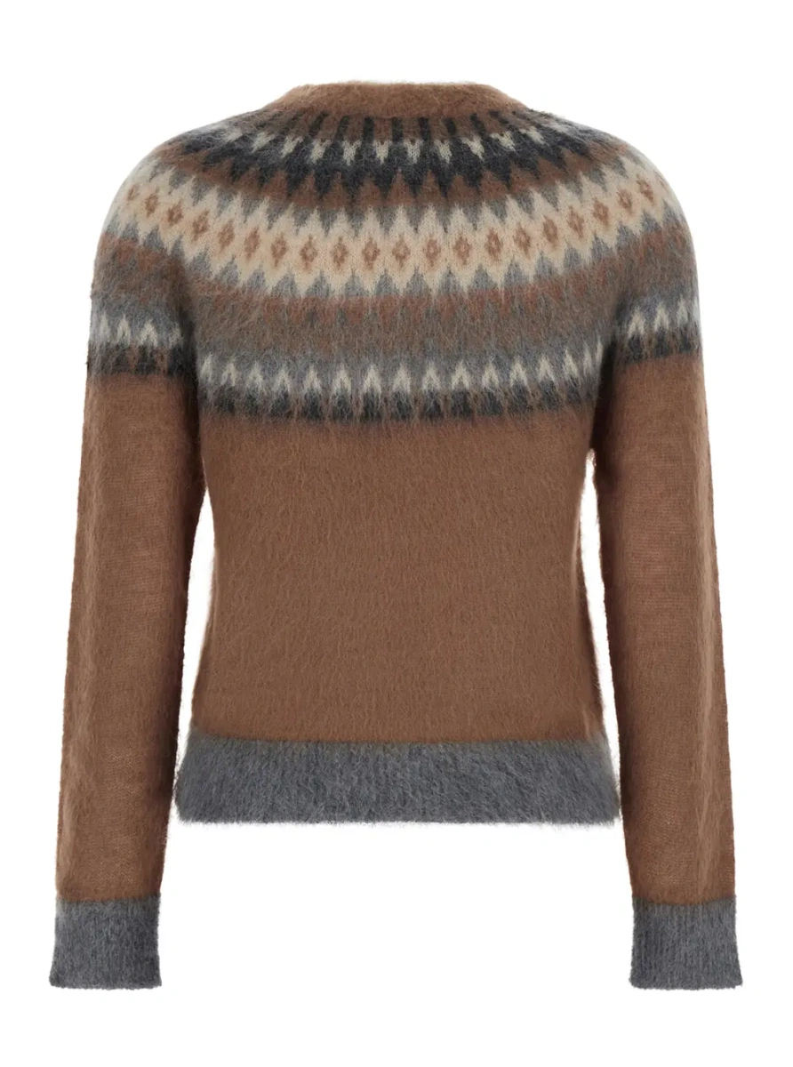 Pulover MSTGLASSA Sweater characterized by a crew neck and long sleeves in brown for women - Img 2
