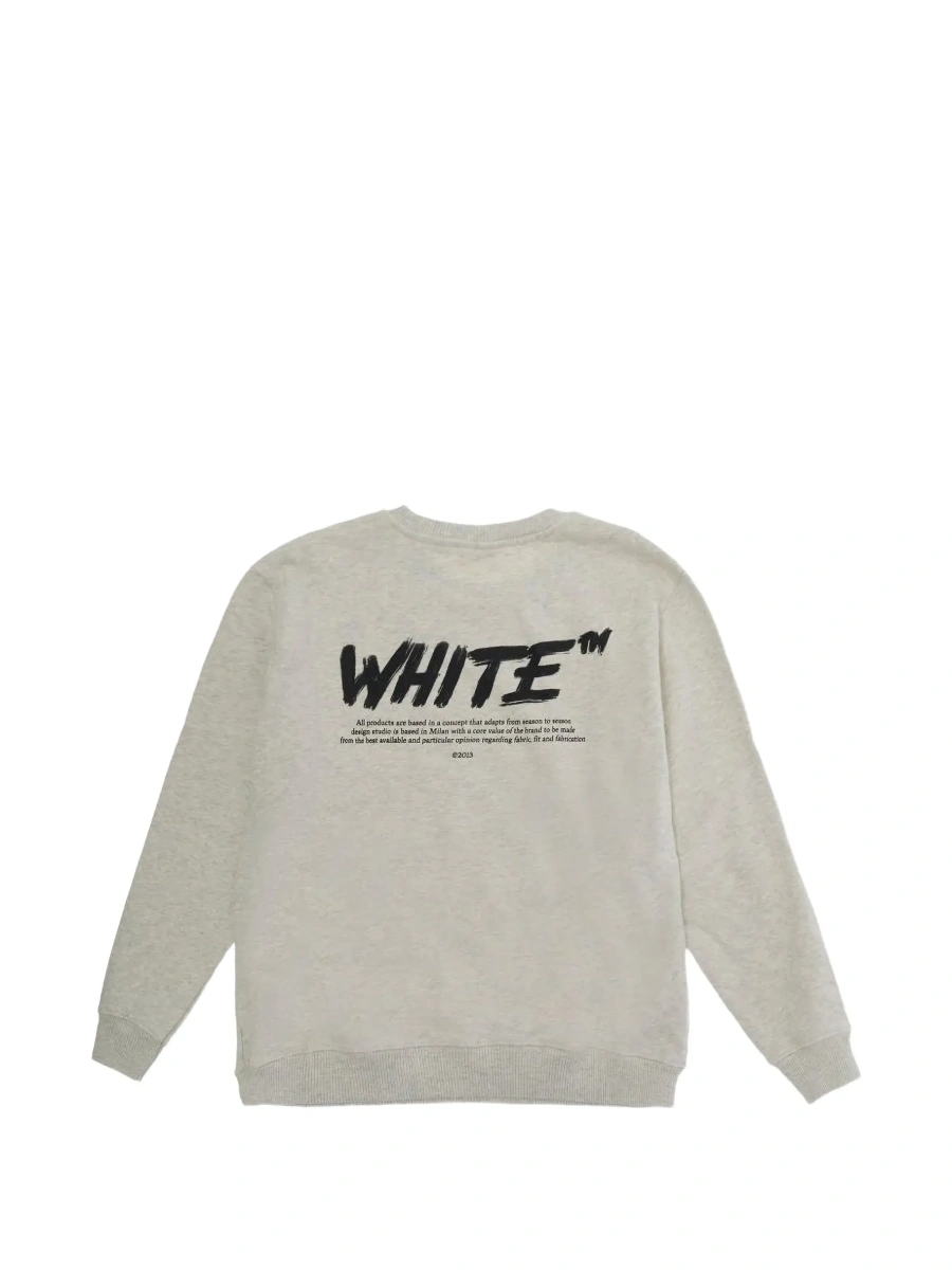 Pulover Off-White gri din bumbac - Img 4