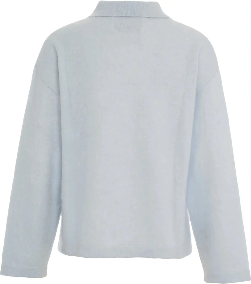 Pulover Soft Goat albastru din casmir 'Brushed' - Img 3