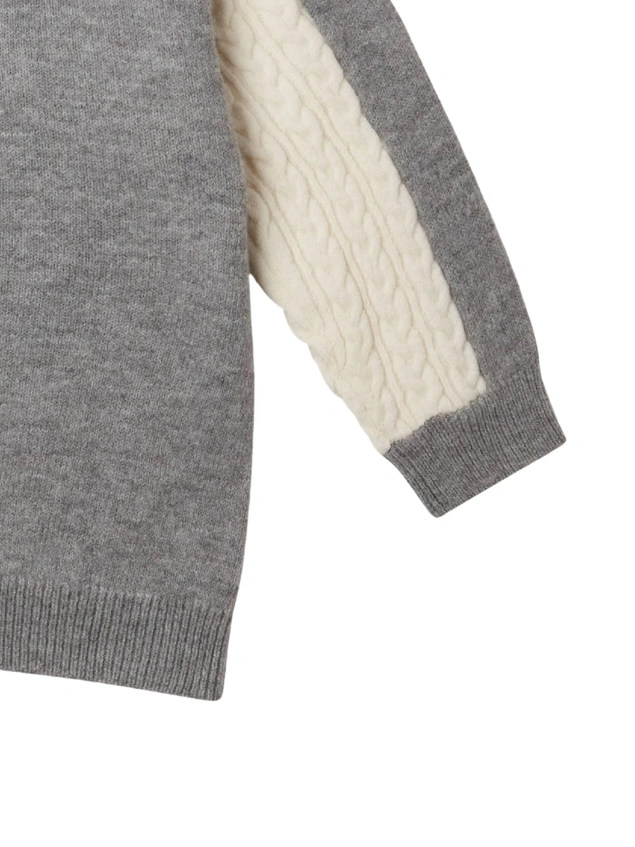 Pulover Stella McCartney gri din polyester si lana - Img 3