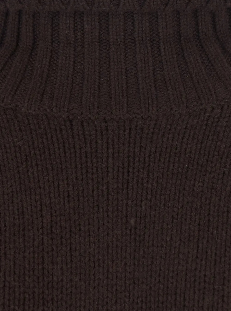 Pulover Sweater GIRLFRINDED TURTLENECK with high collar and long sleeves in brown cashmere women - Img 3