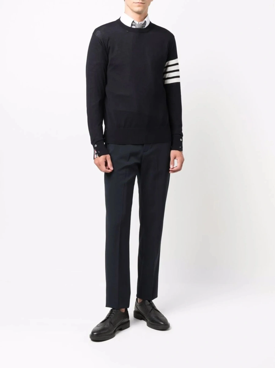 Pulover Thom Browne albastru din lana - Img 4