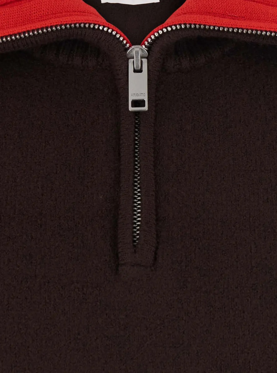 Pulover Trace Half Zip Sweater with zip collar and logo patch in brown men - Img 3