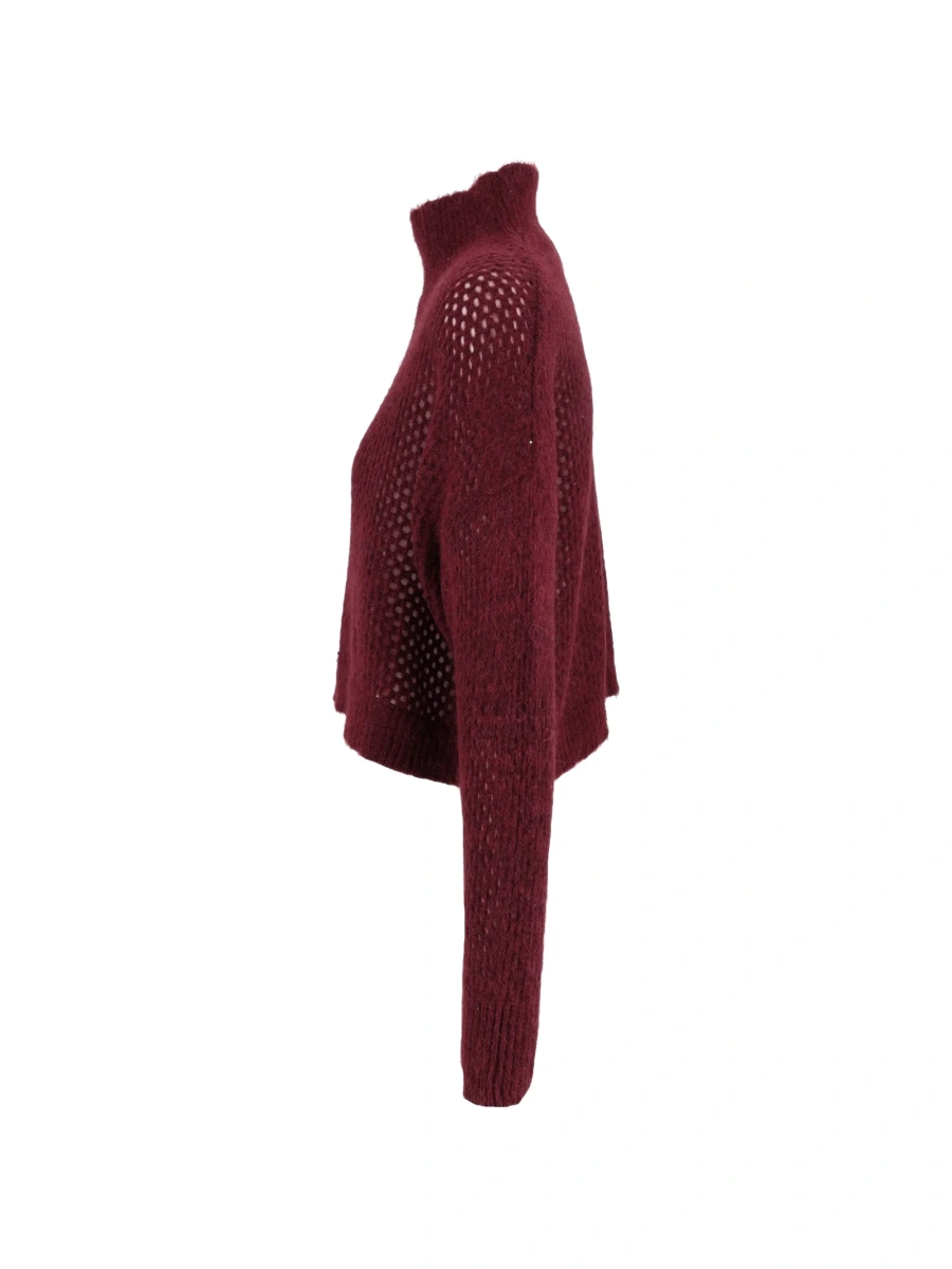 Pulover tricotat ANTONELLI FIRENZE rosu din casmir si alpaca - Img 3