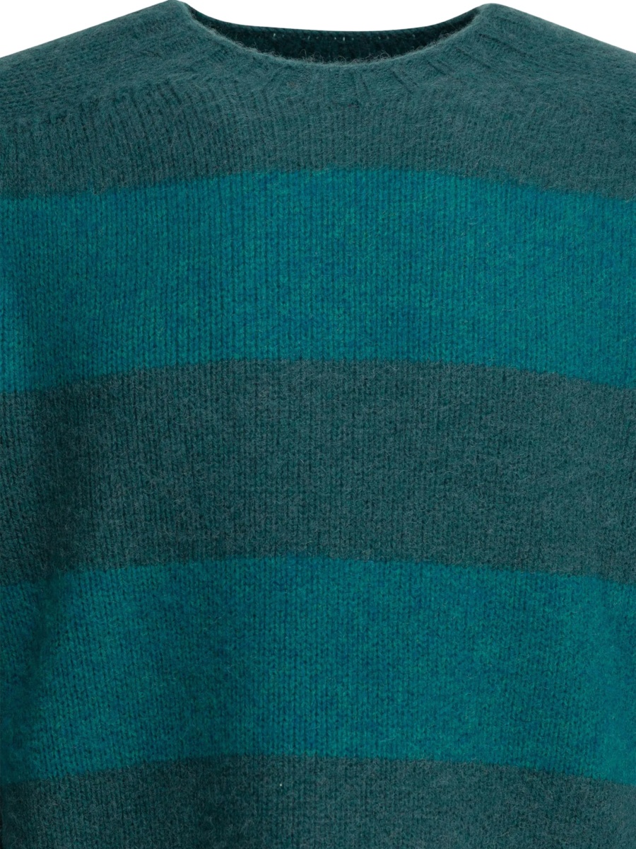 Pulover tricotat Beams Plus verde din lana - Img 3