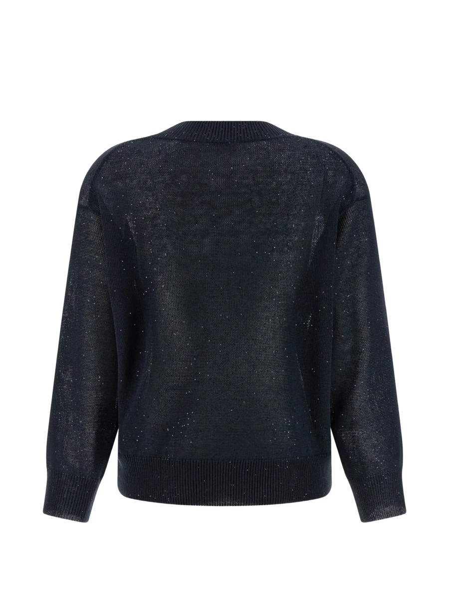 Pulover tricotat Brunello Cucinelli albastru - Img 2