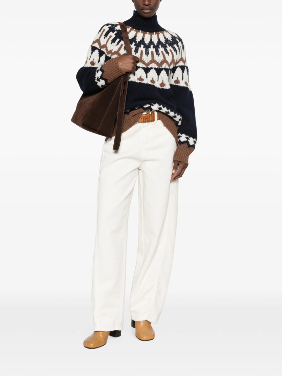 Pulover tricotat Ermanno Scervino albastru din lana - Img 2