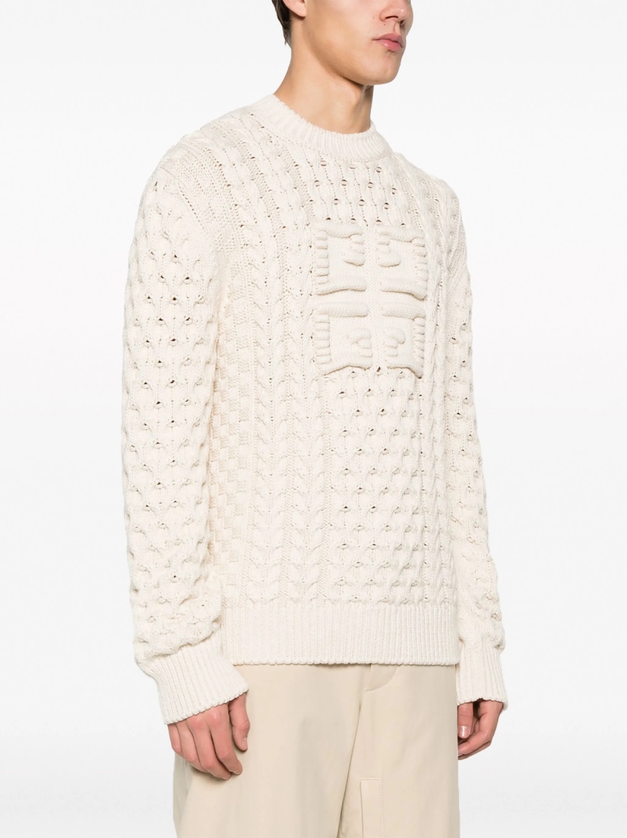 Pulover tricotat Givenchy neutru - Img 3