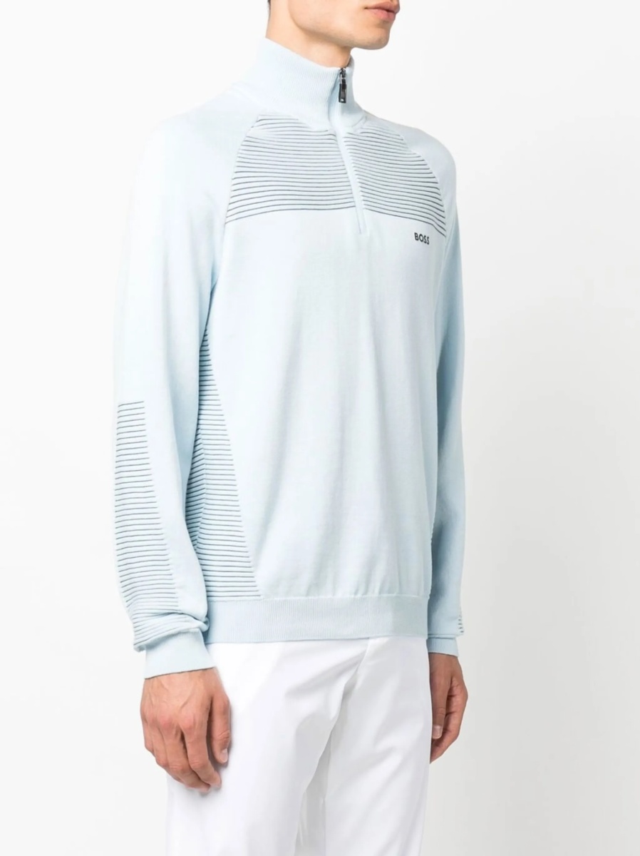 Pulover tricotat Hugo Boss albastru - Img 3
