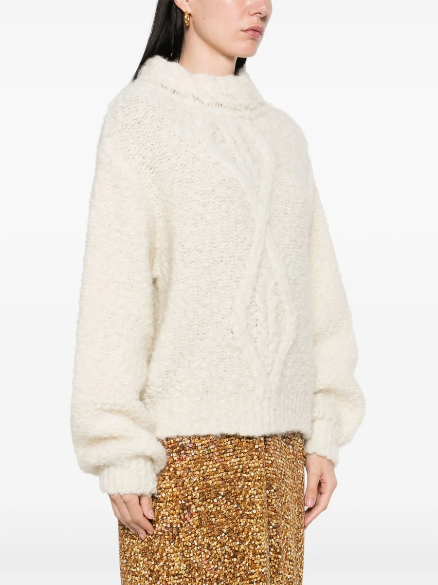 Pulover tricotat Isabel Marant alb - Img 3