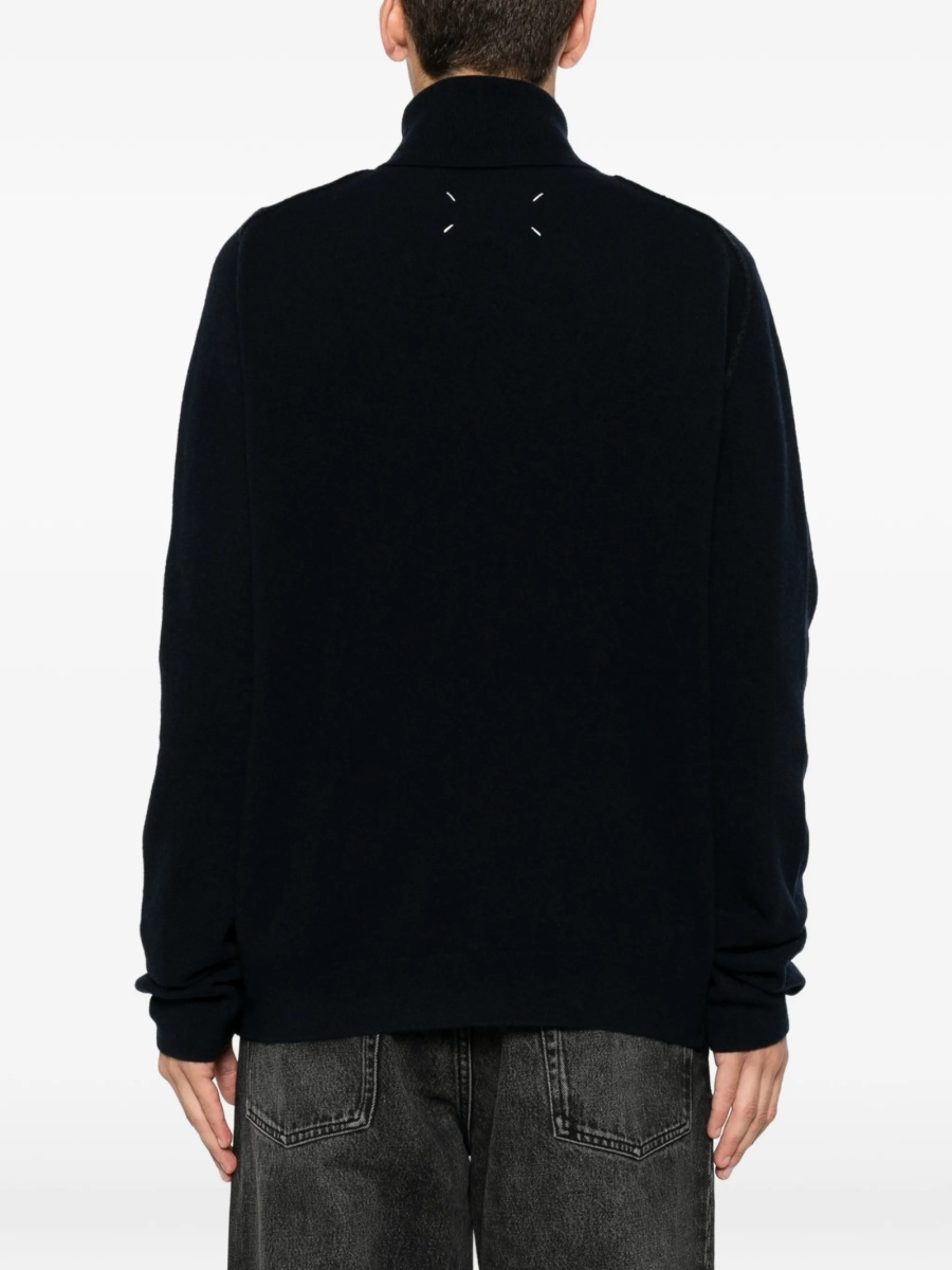 Pulover tricotat Maison Margiela albastru - Img 4