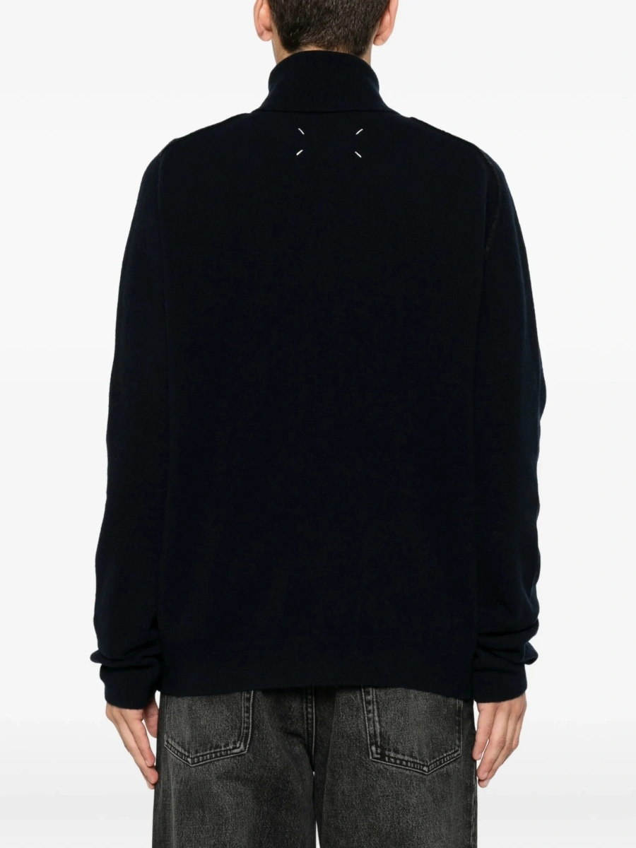 Pulover tricotat Maison Margiela albastru - Img 4