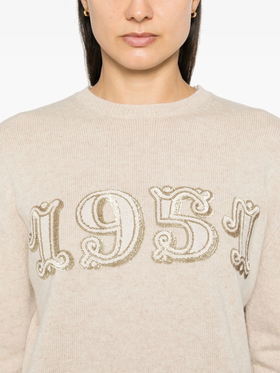 Pulover tricotat Max Mara neutru - Img 5