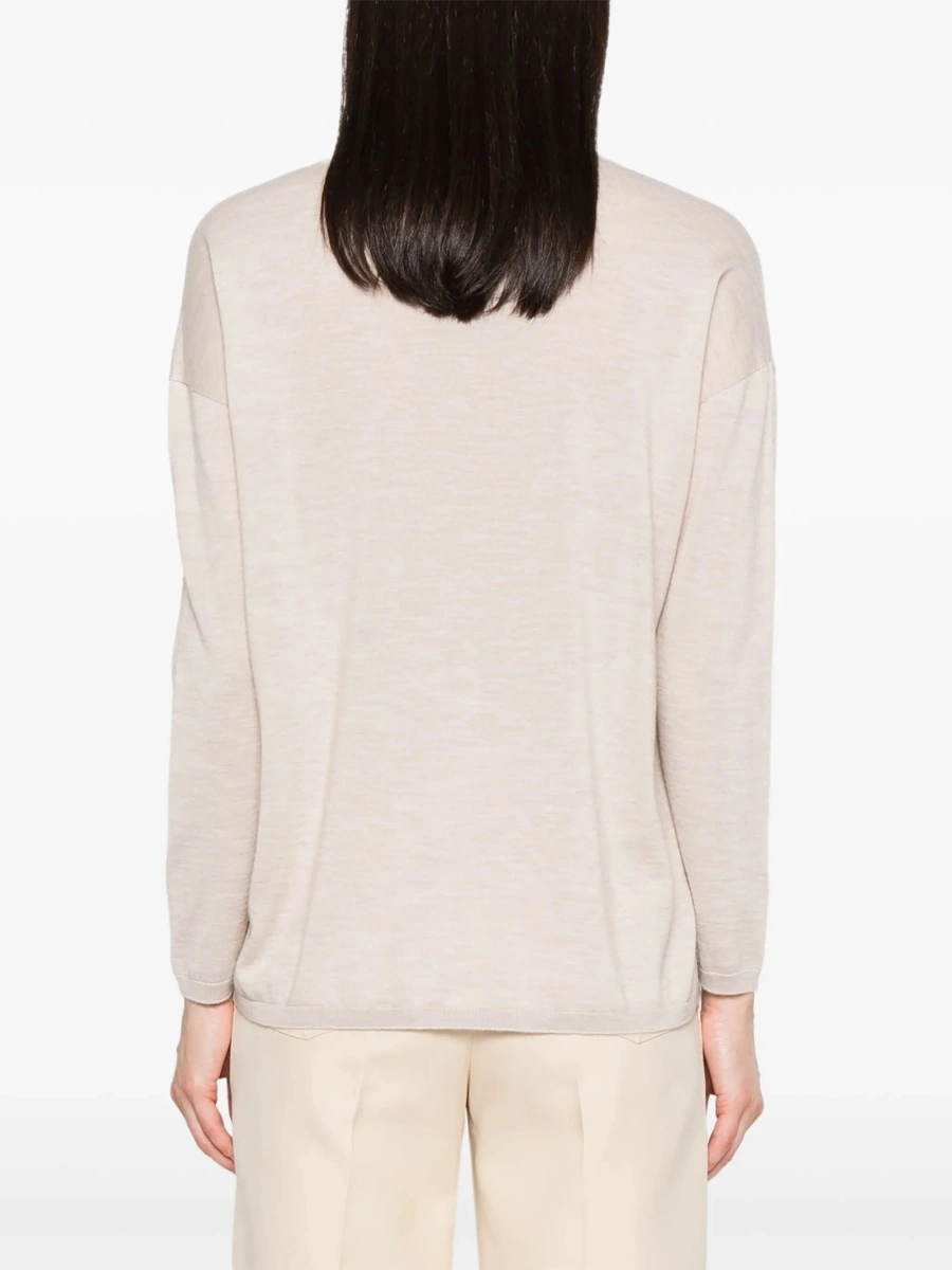 Pulover tricotat Max Mara neutru - Img 4