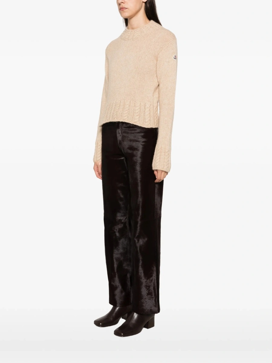 Pulover tricotat Moncler neutru din lana si poliamida - Img 3