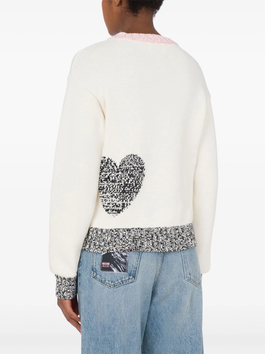 Pulover tricotat MOSCHINO JEANS alb - Img 3