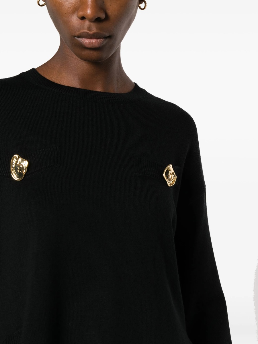 Pulover tricotat Moschino negru - Img 5