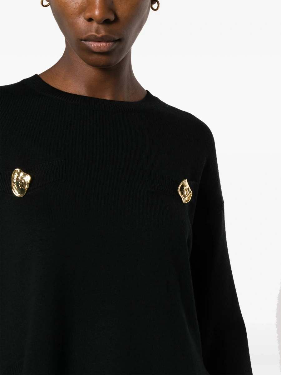 Pulover tricotat Moschino negru - Img 5