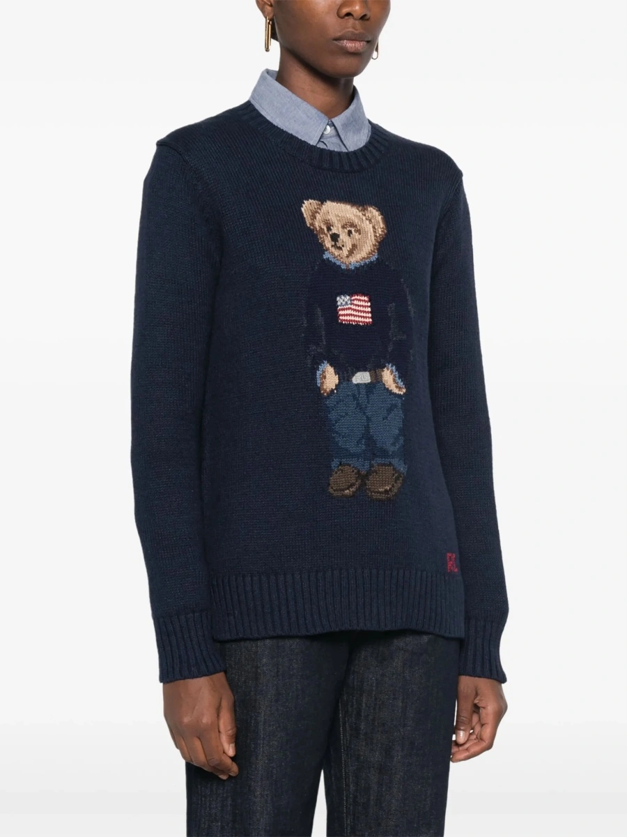 Pulover tricotat Ralph Lauren POLO BEAR albastru - Img 3