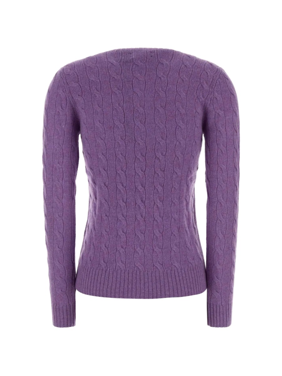 Pulover tricotat Ralph Lauren violet din lana si casmir - Img 2