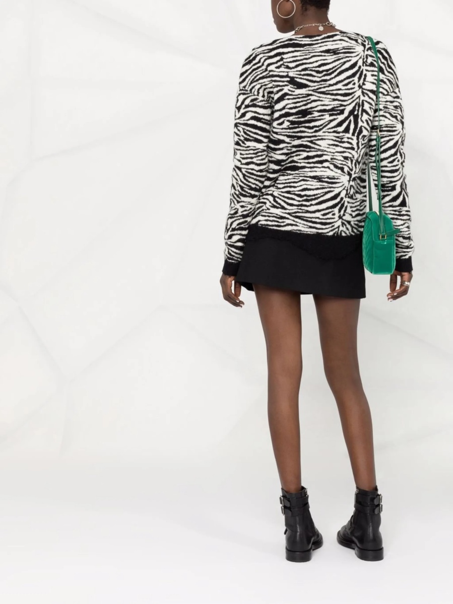 Pulover tricotat Saint Laurent alb - Img 4