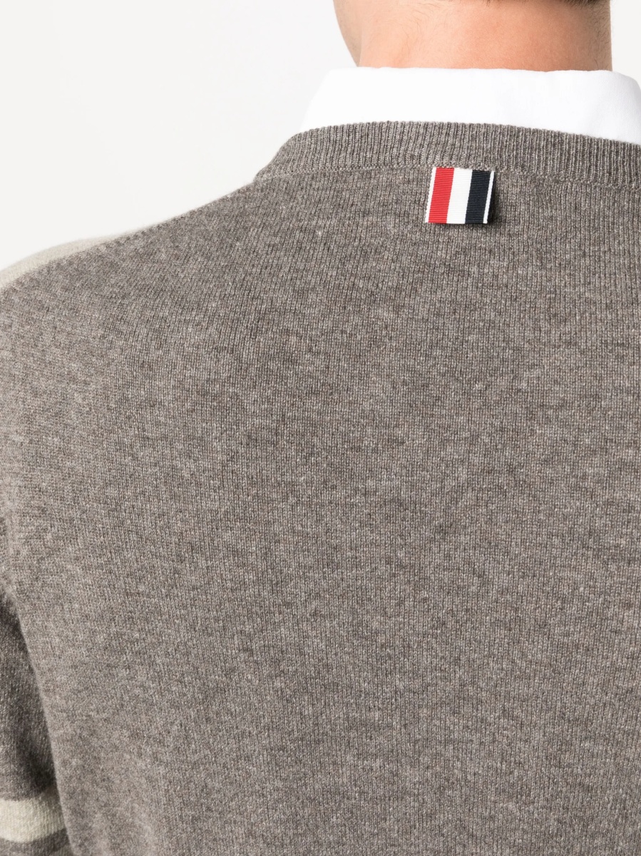 Pulover tricotat Thom Browne neutru - Img 5